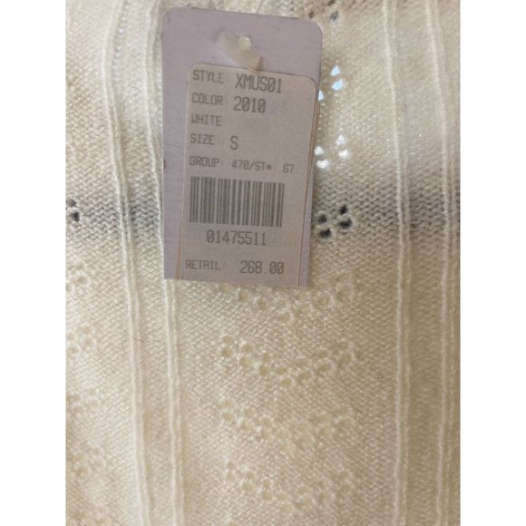 NWT Searle The Color Mustard White Cashmere Sweater Size S - Picture 5 of 10